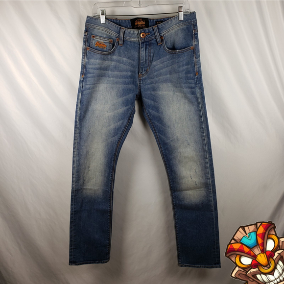 Superdry Other - SuperDry Mens W32 L30 SLIM Distressed Denim Blue Jeans EUC Japan